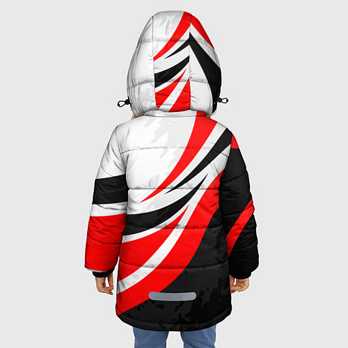Зимняя куртка для девочки Evo racer mitsubishi - uniform / 3D-Светло-серый – фото 4