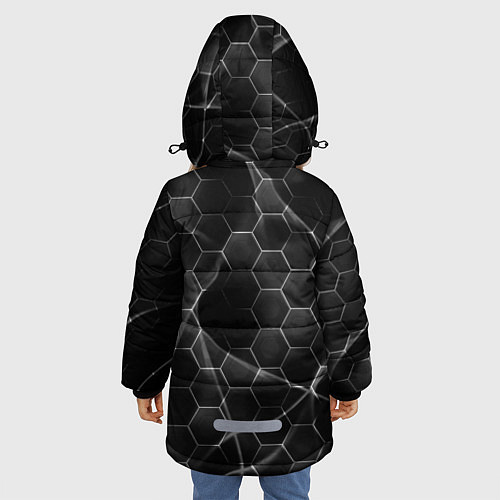 Зимняя куртка для девочки Чёрные соты / 3D-Черный – фото 4