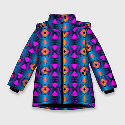 Зимняя куртка для девочки Неоновый объёмный узор