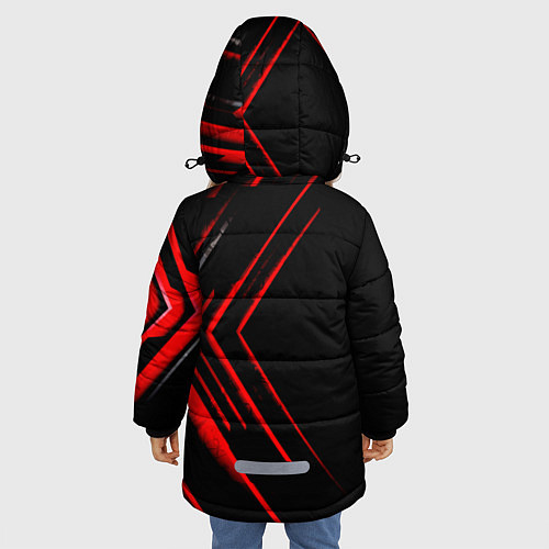 Зимняя куртка для девочки Красные стрелки / 3D-Черный – фото 4