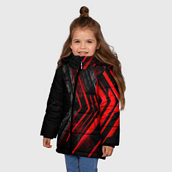 Куртка зимняя для девочки Японский стиль и стрелки, цвет: 3D-черный — фото 2