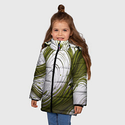 Куртка зимняя для девочки Бело-зеленая краска, цвет: 3D-светло-серый — фото 2