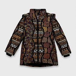 Зимняя куртка для девочки Волнистый этнический орнамент