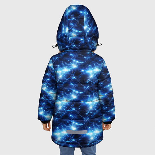 Зимняя куртка для девочки Cosmic neon boom / 3D-Черный – фото 4