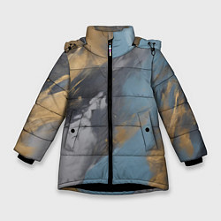 Куртка зимняя для девочки Мазки краски - нейросеть, цвет: 3D-черный
