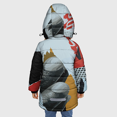 Зимняя куртка для девочки Бунтарский хаос / 3D-Светло-серый – фото 4