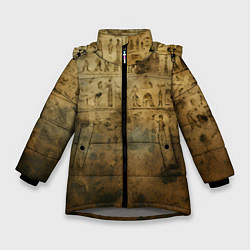 Куртка зимняя для девочки Древний папирус, цвет: 3D-светло-серый