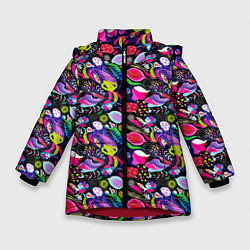 Зимняя куртка для девочки Разноцветный листопад