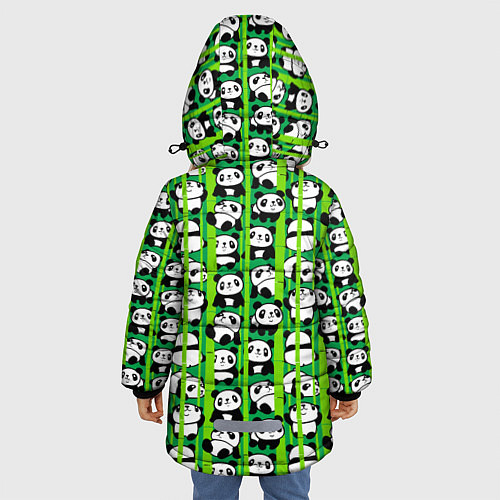 Зимняя куртка для девочки Мишки панда мультяшные / 3D-Черный – фото 4