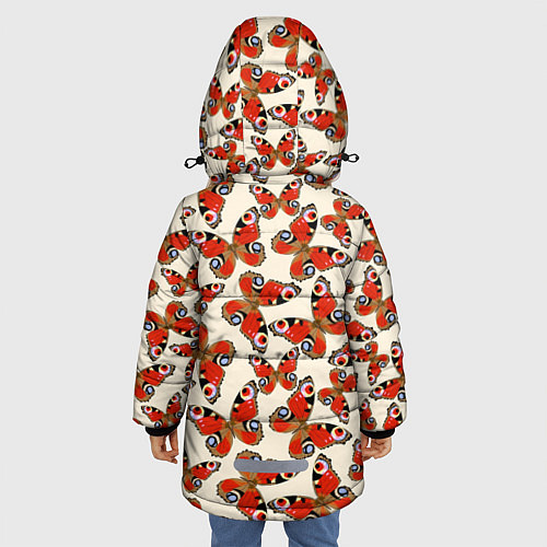 Зимняя куртка для девочки Бабочки хамелеоны / 3D-Черный – фото 4