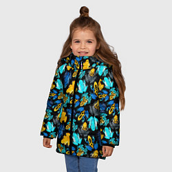 Куртка зимняя для девочки Тропические лягушки, цвет: 3D-светло-серый — фото 2