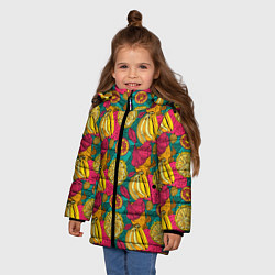 Куртка зимняя для девочки Банановые грозди, цвет: 3D-красный — фото 2