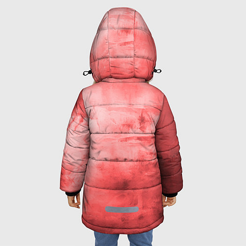 Зимняя куртка для девочки Красный гранж / 3D-Черный – фото 4