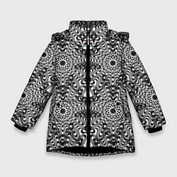 Зимняя куртка для девочки Черные линии
