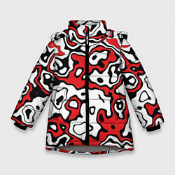 Куртка зимняя для девочки Агрессивный яркий камуфляж, цвет: 3D-светло-серый