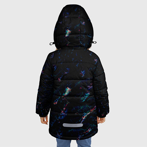 Зимняя куртка для девочки Лазурные сапфиры / 3D-Черный – фото 4