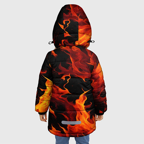 Зимняя куртка для девочки Пламя в темноте / 3D-Черный – фото 4