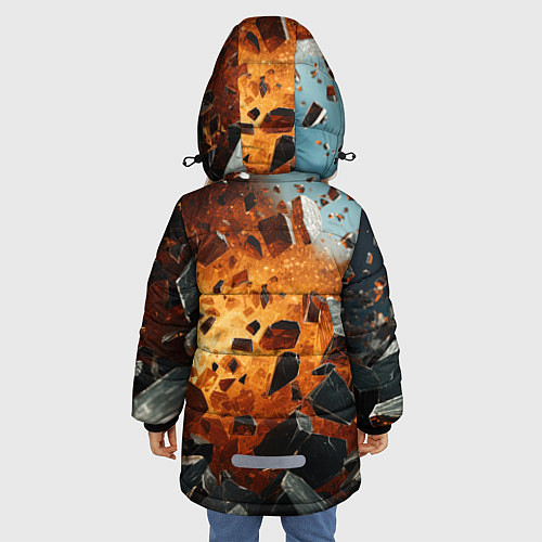 Зимняя куртка для девочки Большой взрыв камней / 3D-Красный – фото 4