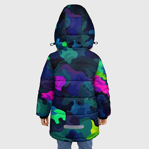Зимняя куртка для девочки Хаотичный камуфляж / 3D-Красный – фото 4