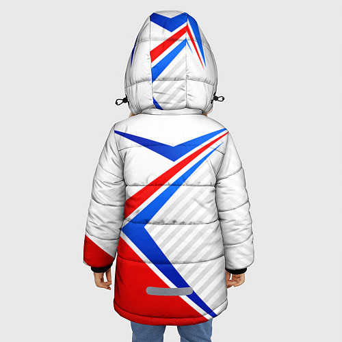Зимняя куртка для девочки Герб РФ - классические цвета флага / 3D-Черный – фото 4