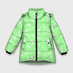 Куртка зимняя для девочки Нежный новогодний узор, цвет: 3D-светло-серый