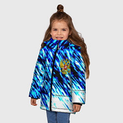 Куртка зимняя для девочки Россия герб спорт, цвет: 3D-черный — фото 2