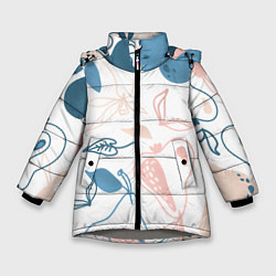 Куртка зимняя для девочки Силуэты груш, цвет: 3D-светло-серый