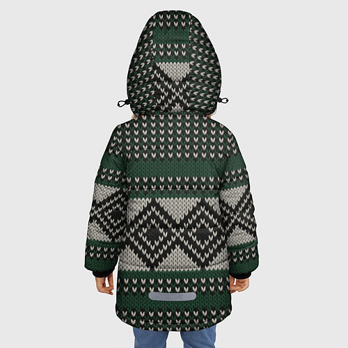 Зимняя куртка для девочки Свитер Вовы Адидаса / 3D-Черный – фото 4