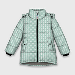Куртка зимняя для девочки Белый узор на бледно-зелёном, цвет: 3D-светло-серый