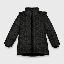 Зимняя куртка для девочки Ажурный чёрно-серый