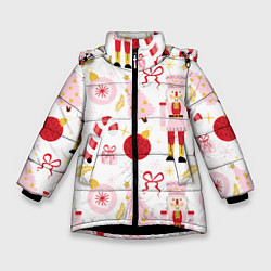 Зимняя куртка для девочки Щелкунчик в розовом цвете