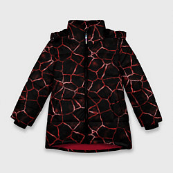 Куртка зимняя для девочки Лава кракелюрная, цвет: 3D-красный