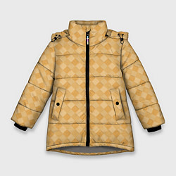 Куртка зимняя для девочки Текстура лаптевого плетения, цвет: 3D-светло-серый