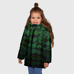 Куртка зимняя для девочки Ромбовой паттерн, цвет: 3D-красный — фото 2