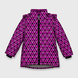 Зимняя куртка для девочки Розовые и чёрные треугольники