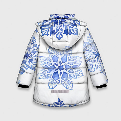 Зимняя куртка для девочки Снежинки в ряд / 3D-Светло-серый – фото 2