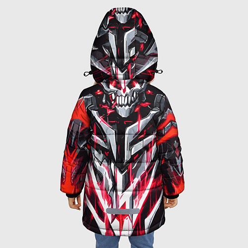 Зимняя куртка для девочки Красный адский доспех / 3D-Черный – фото 4