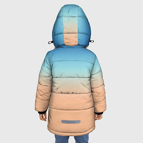 Зимняя куртка для девочки Сине-бежевый градиент / 3D-Светло-серый – фото 4