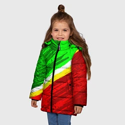 Куртка зимняя для девочки Расцветка Зеленоградского флага, цвет: 3D-светло-серый — фото 2