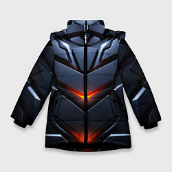 Куртка зимняя для девочки Объемная броня с ярким светом, цвет: 3D-черный