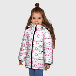 Куртка зимняя для девочки Паттерн сердце, цвет: 3D-светло-серый — фото 2