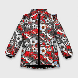 Зимняя куртка для девочки Футбол паттерны