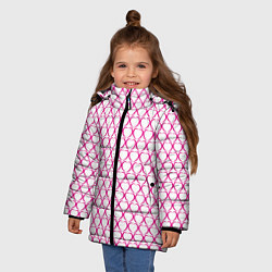 Куртка зимняя для девочки Контурные сердце, цвет: 3D-светло-серый — фото 2