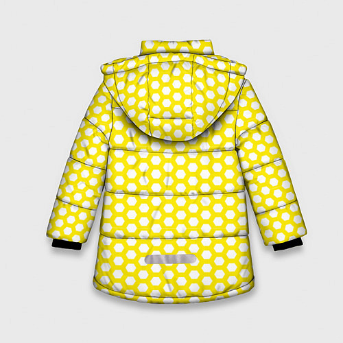 Зимняя куртка для девочки Сетка шестигранника / 3D-Светло-серый – фото 2