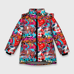 Зимняя куртка для девочки Hip Hop Graffiti