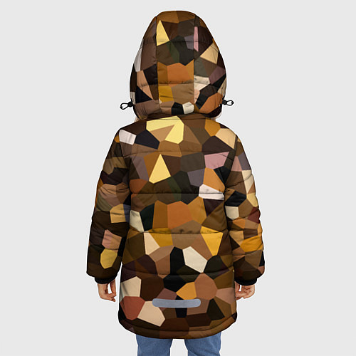 Зимняя куртка для девочки Кофейная мозаика / 3D-Красный – фото 4