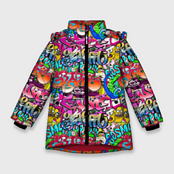 Куртка зимняя для девочки Graffiti funny, цвет: 3D-красный