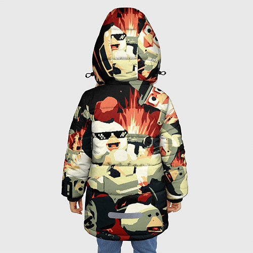 Зимняя куртка для девочки Чикен Ган заварушка / 3D-Черный – фото 4
