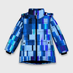 Зимняя куртка для девочки Синий глитч