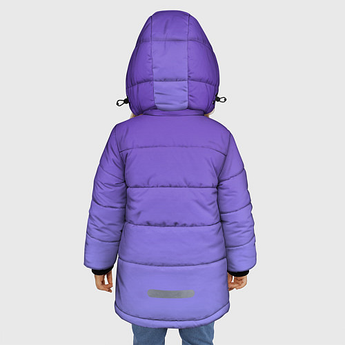 Зимняя куртка для девочки Светлый фиолетовый градиент / 3D-Черный – фото 4